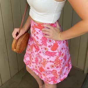 RARE White label tiger print Lilly Pulitzer skirt